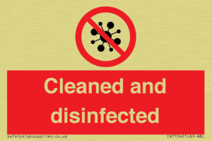 Cleaned and disinfected